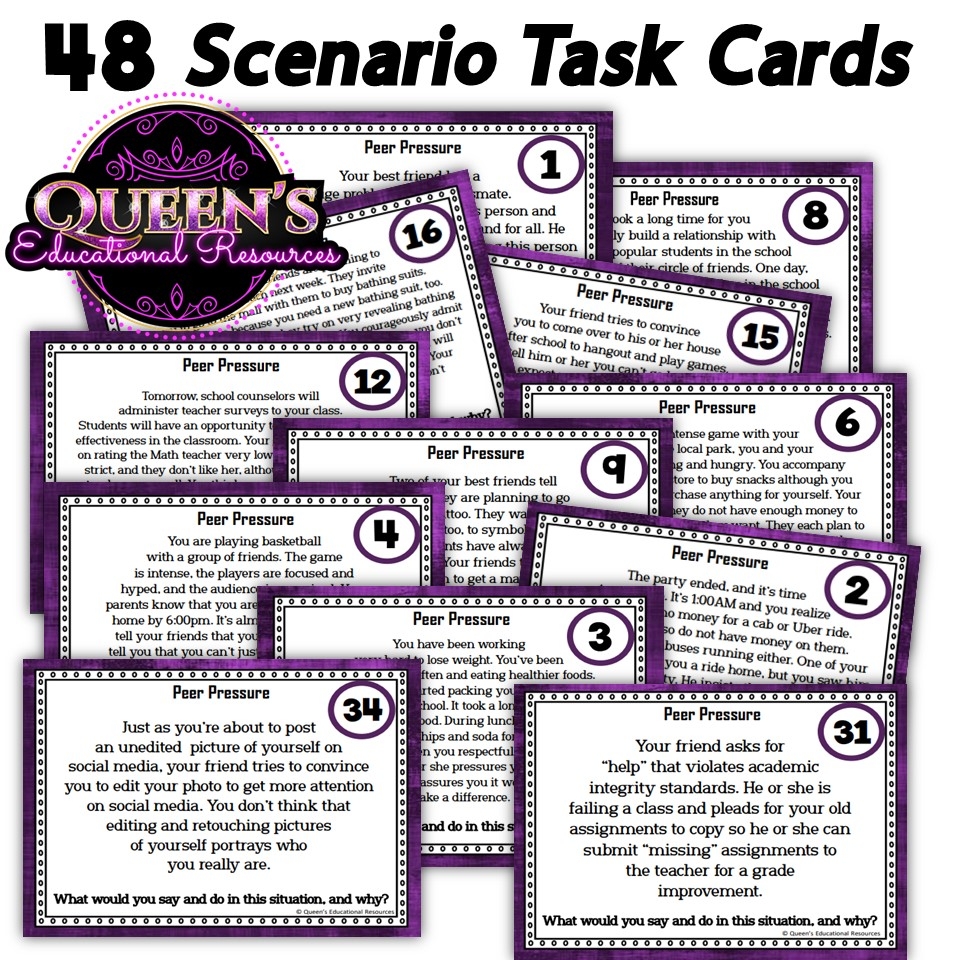 Peer Pressure Scenarios Peer Pressure Situation Cards Peer Peer Pressure Scenarios Peer Pressure Situation Cards Peer