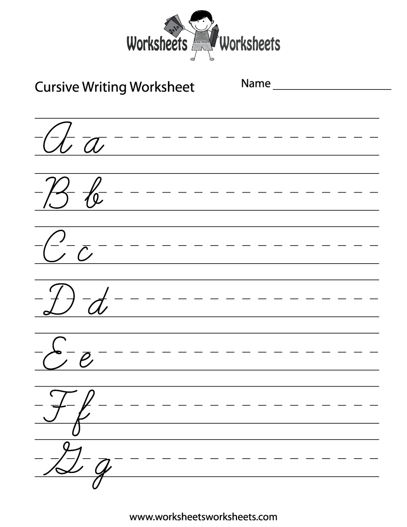Free Printable Cursive Writing Worksheet
