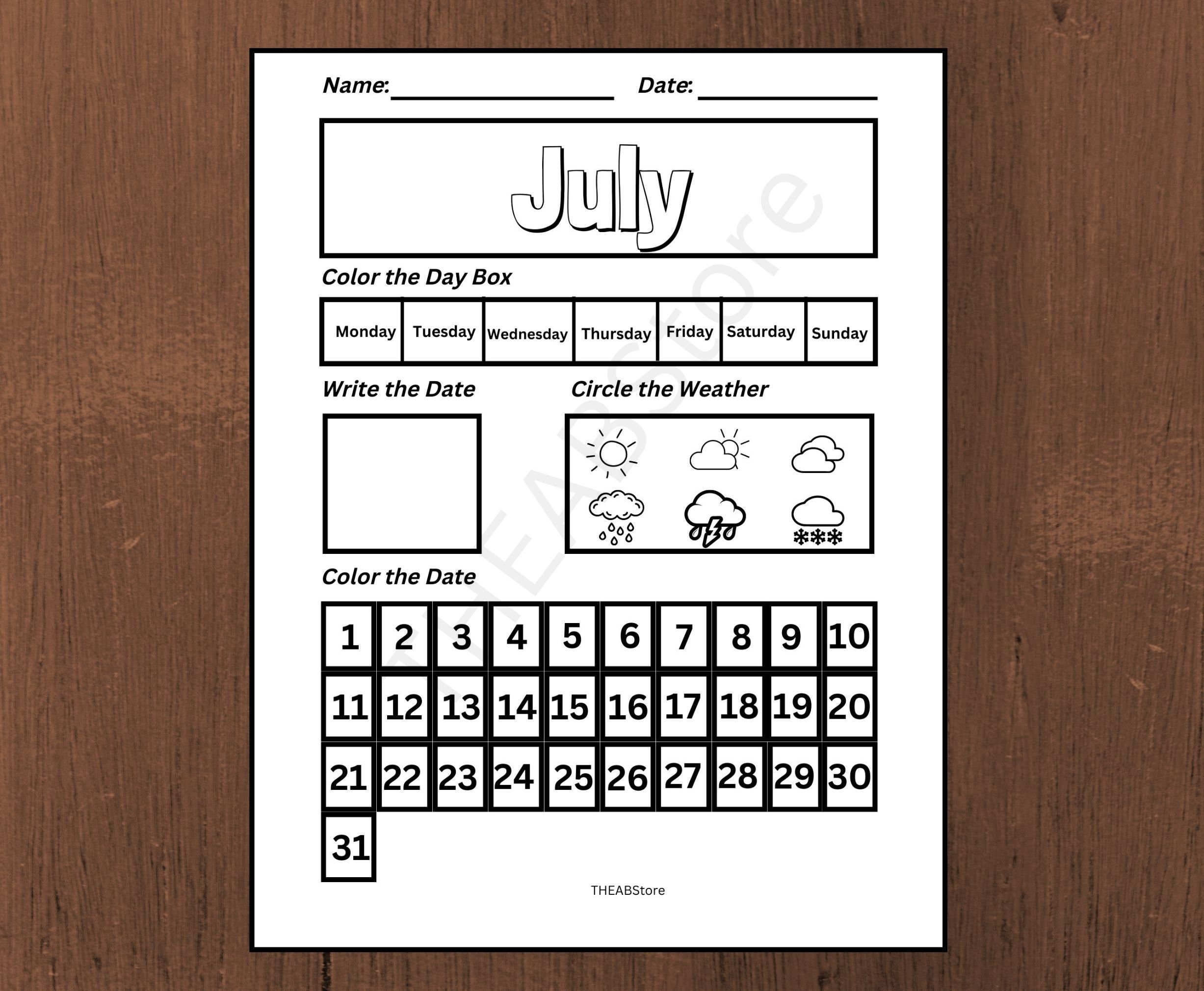 Preschool Calendar Worksheets Printable Kids Monthly Digital Worksheets Library
