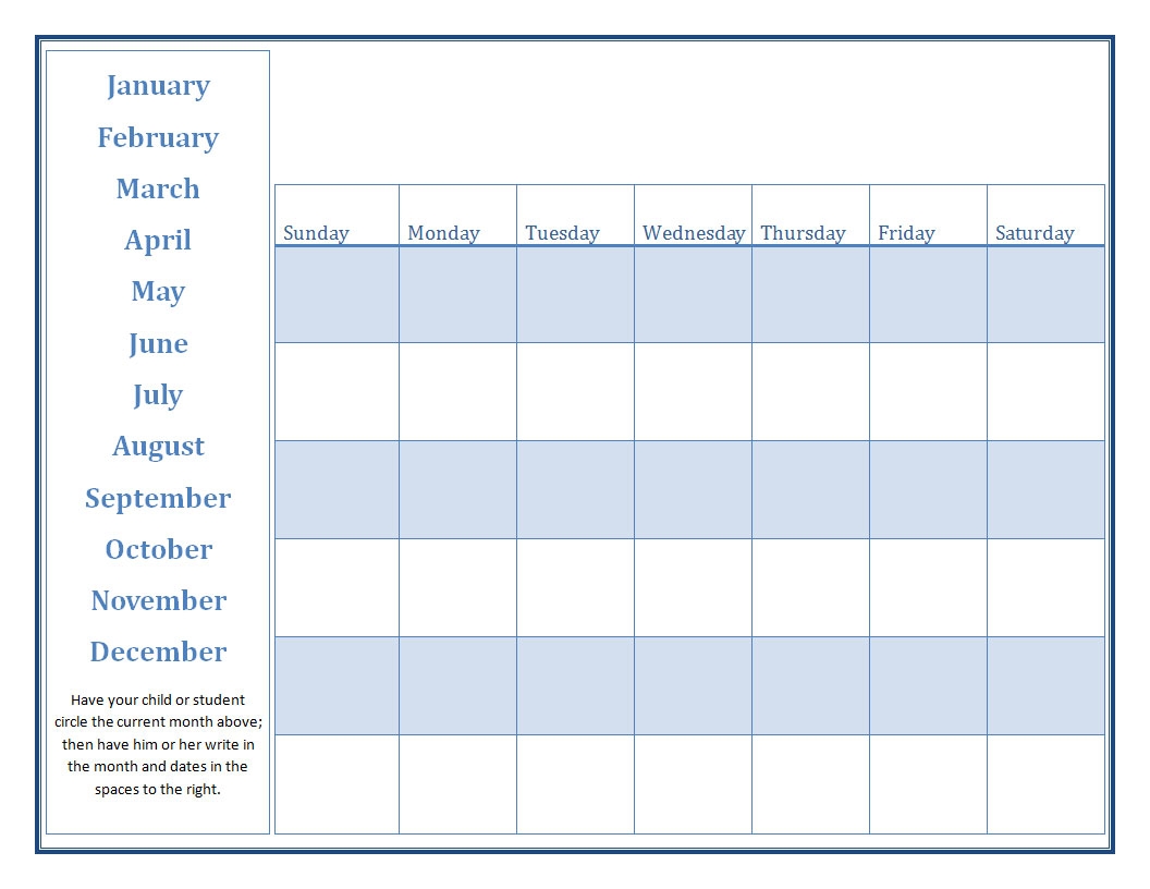 Free Printable Calendars For Preschool Teachers