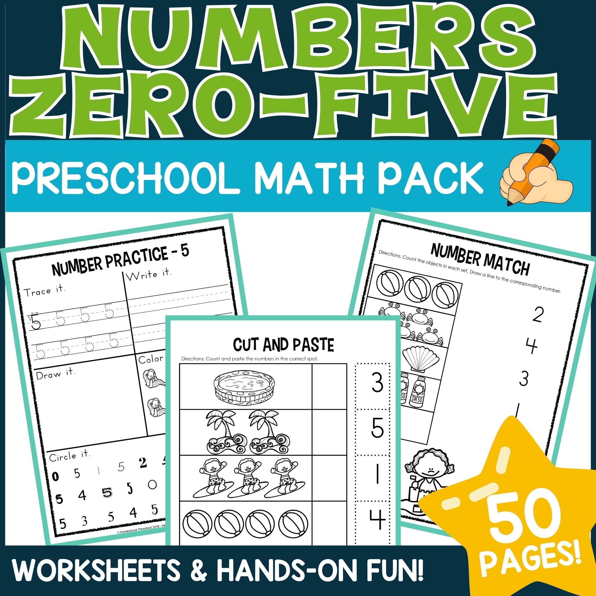 Preschool Number Worksheets 0 5