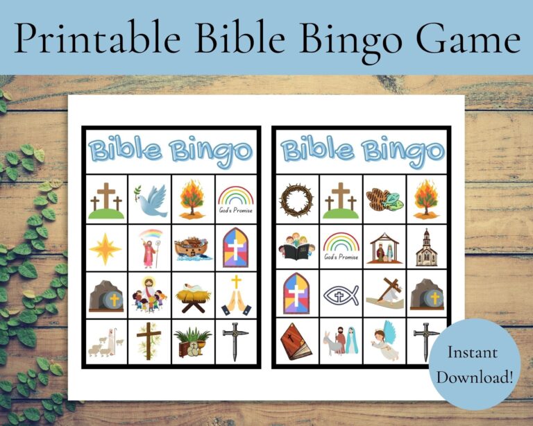 Printable Bible Bingo Game Instant Download Bible Bingo Game 