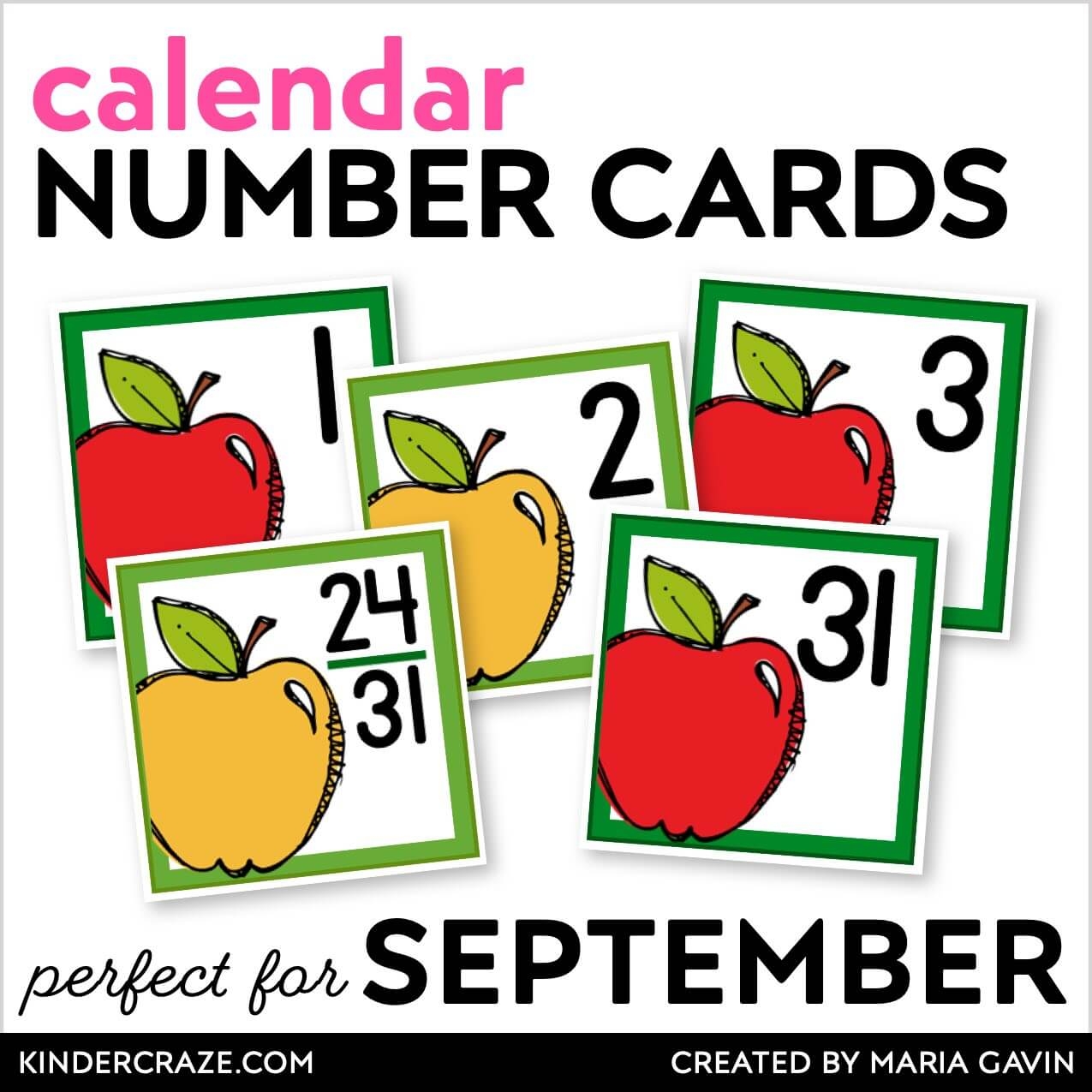 Printable Calendar Numbers For Entire Year BUNDLE Kinder Craze