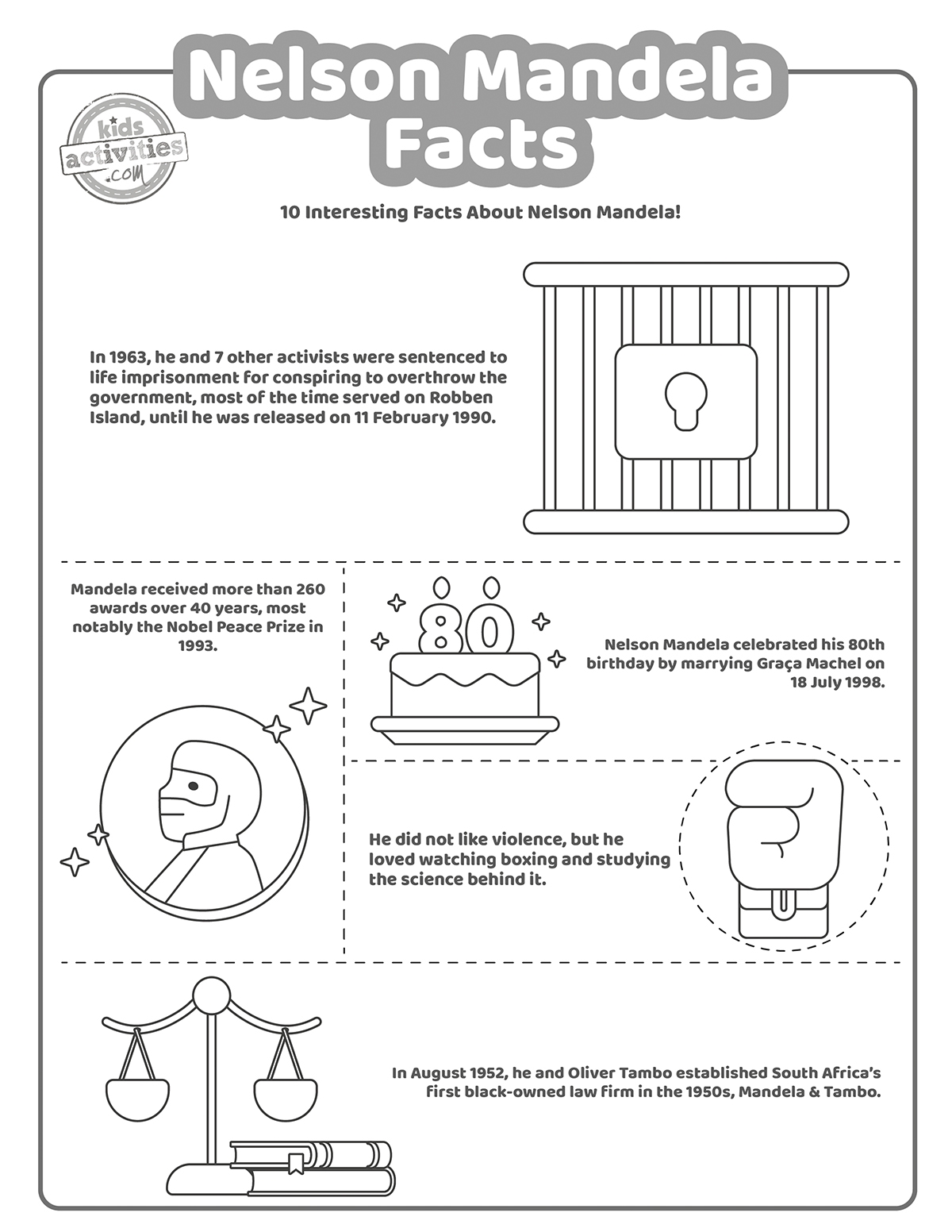 Nelson Mandela Free Printable Worksheets