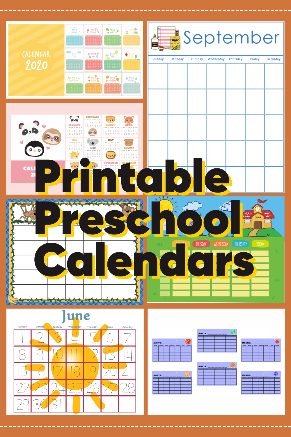 Printable Preschool Calendars Printable Preschool Calendars