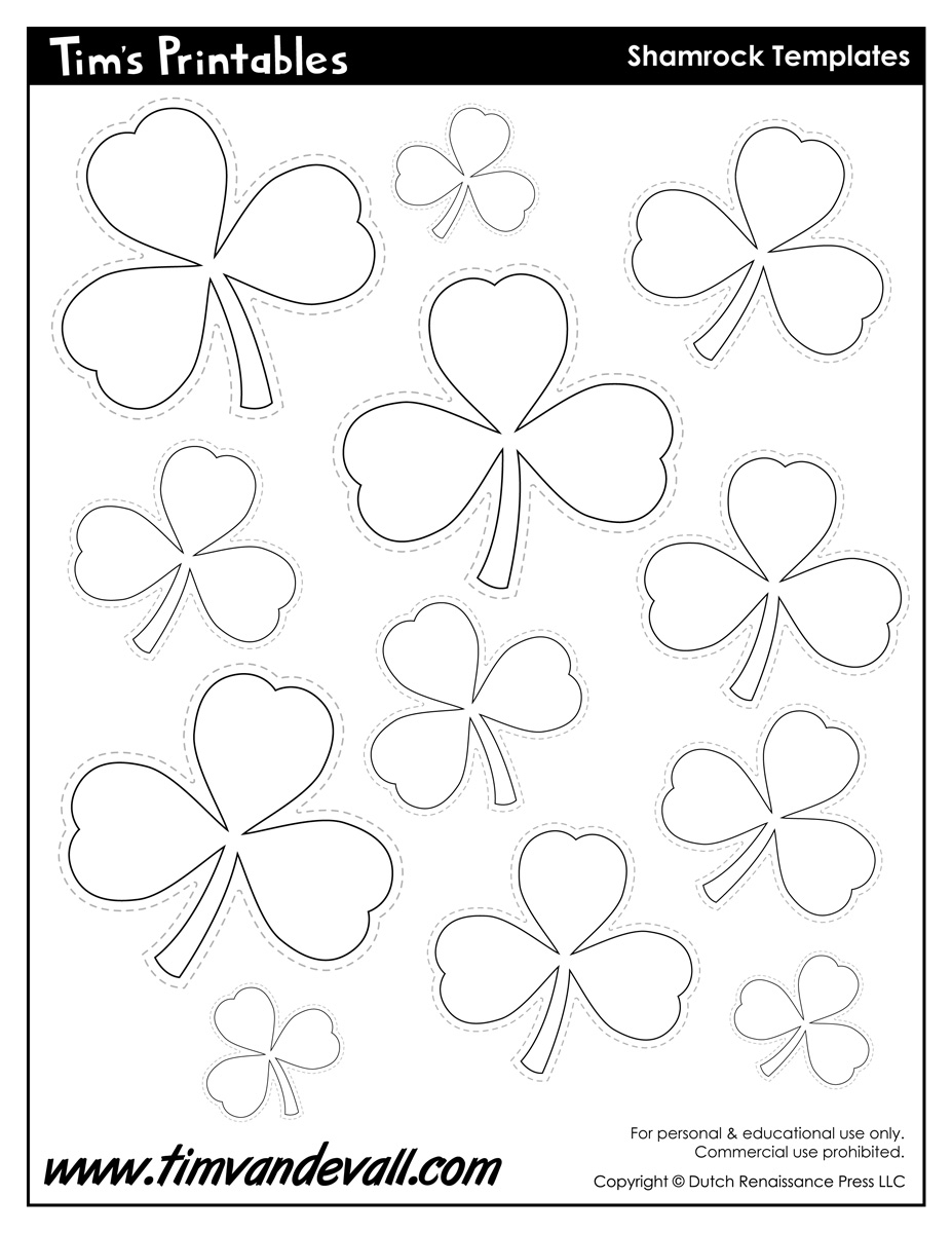 Printable Shamrock Templates Printable Shape Templates