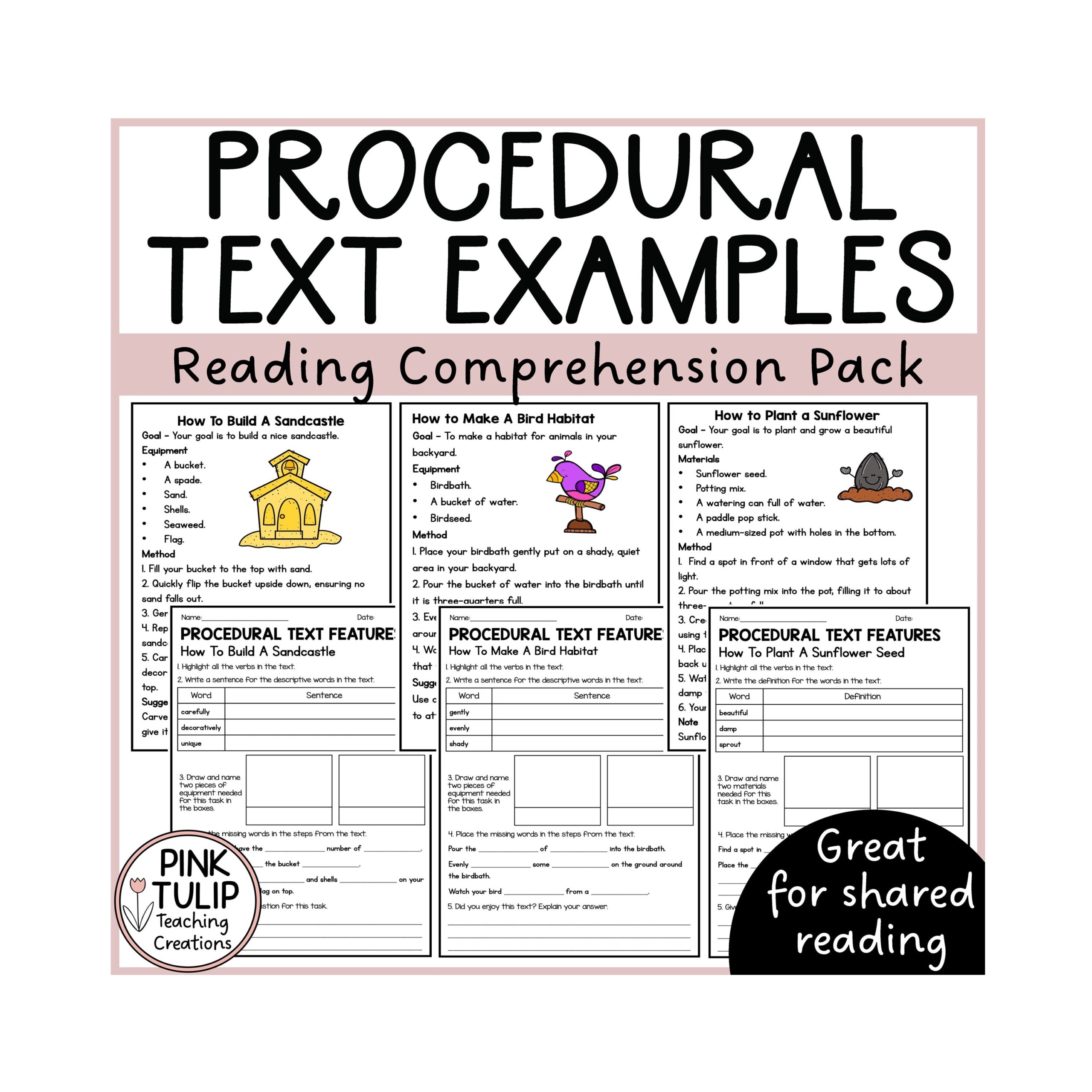 Procedural Text Examples Ten Reading Samples With Comprehension 