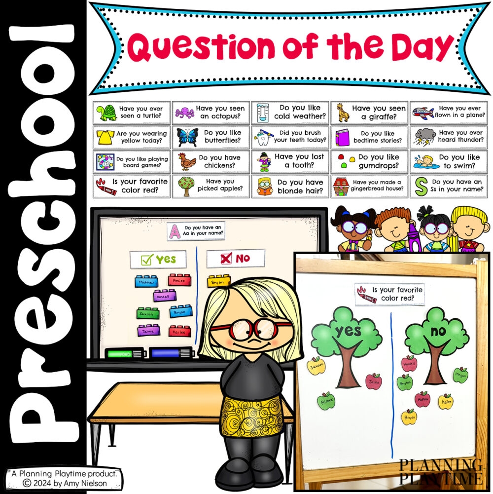 Question Of The Day Cards For Preschool Prek Kindergarten 