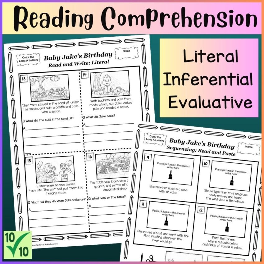 Reading Comprehension Differentiated Literal Inference Evaluative