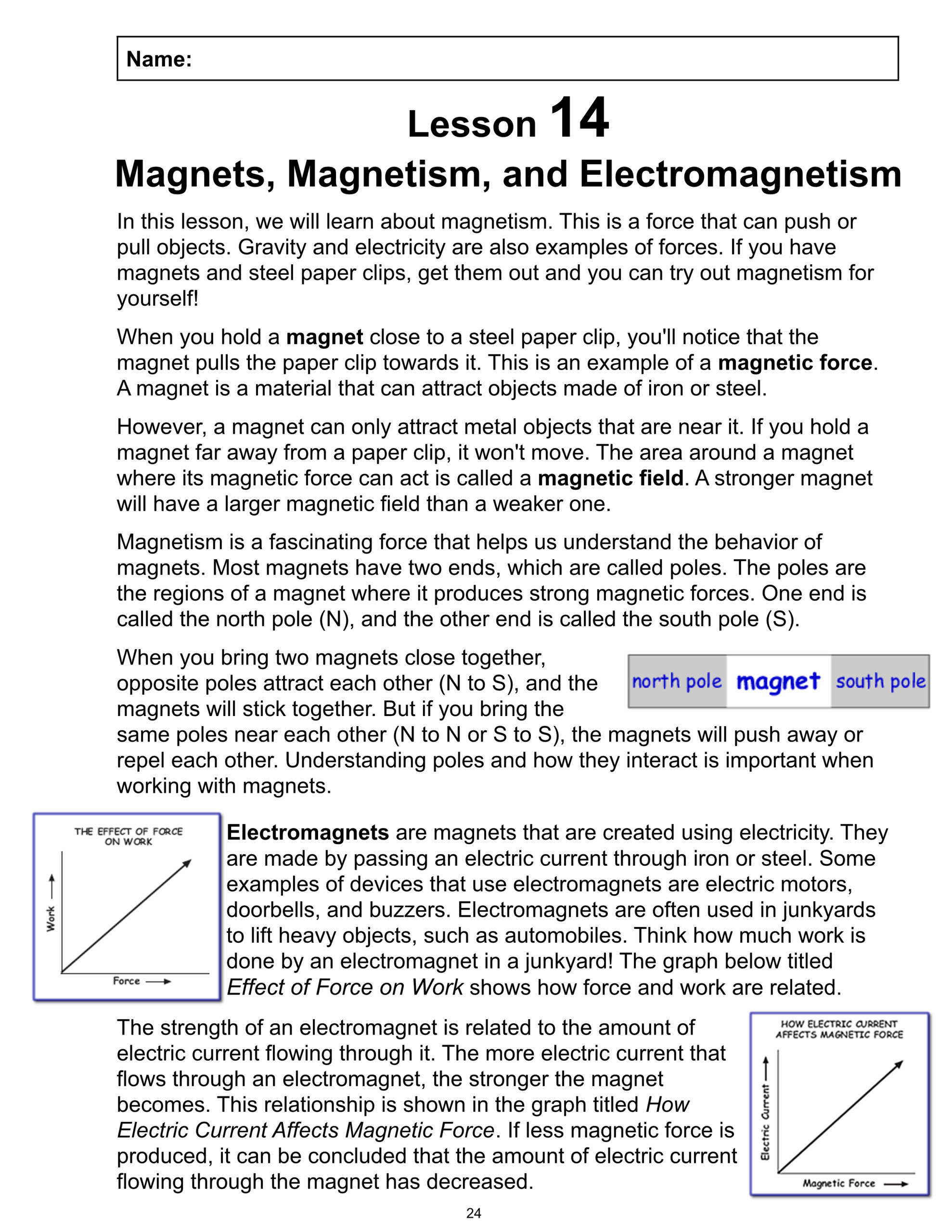 Reading Comprehension Passage 14 Magnets Magnetism And Electromagnetism PDF Worksheets Library