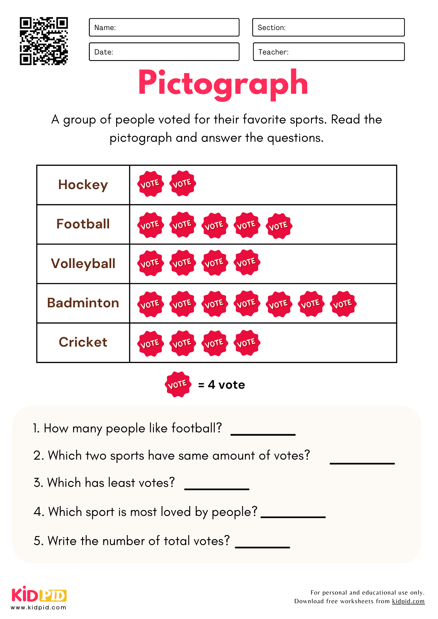 Reading Pictograph Worksheet For Grade 3 Kidpid