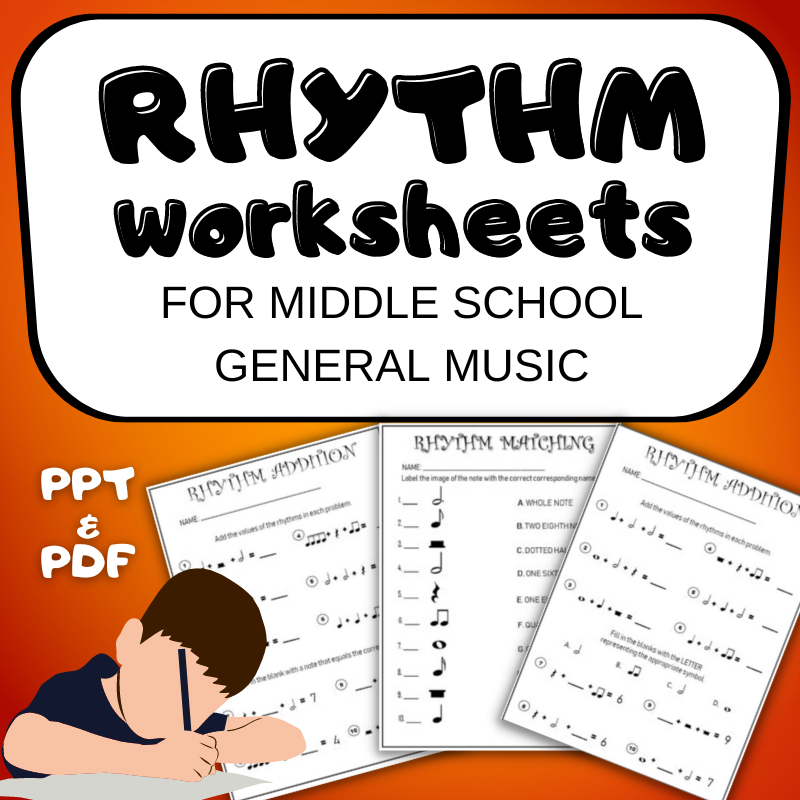 RHYTHM WORKSHEETS For Middle School General Music