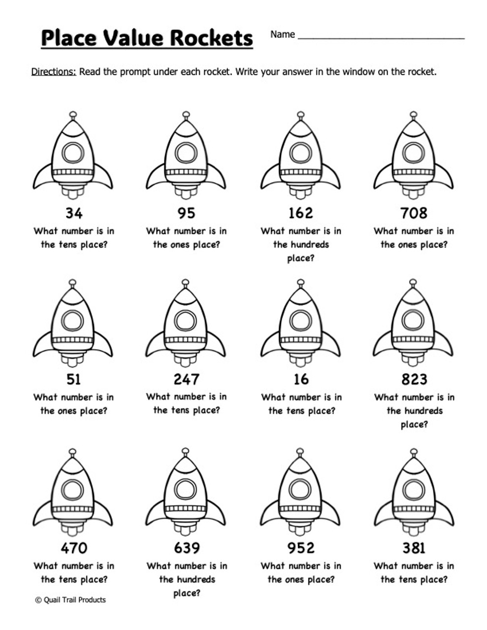 Kindergarten Rocket Math Worksheets