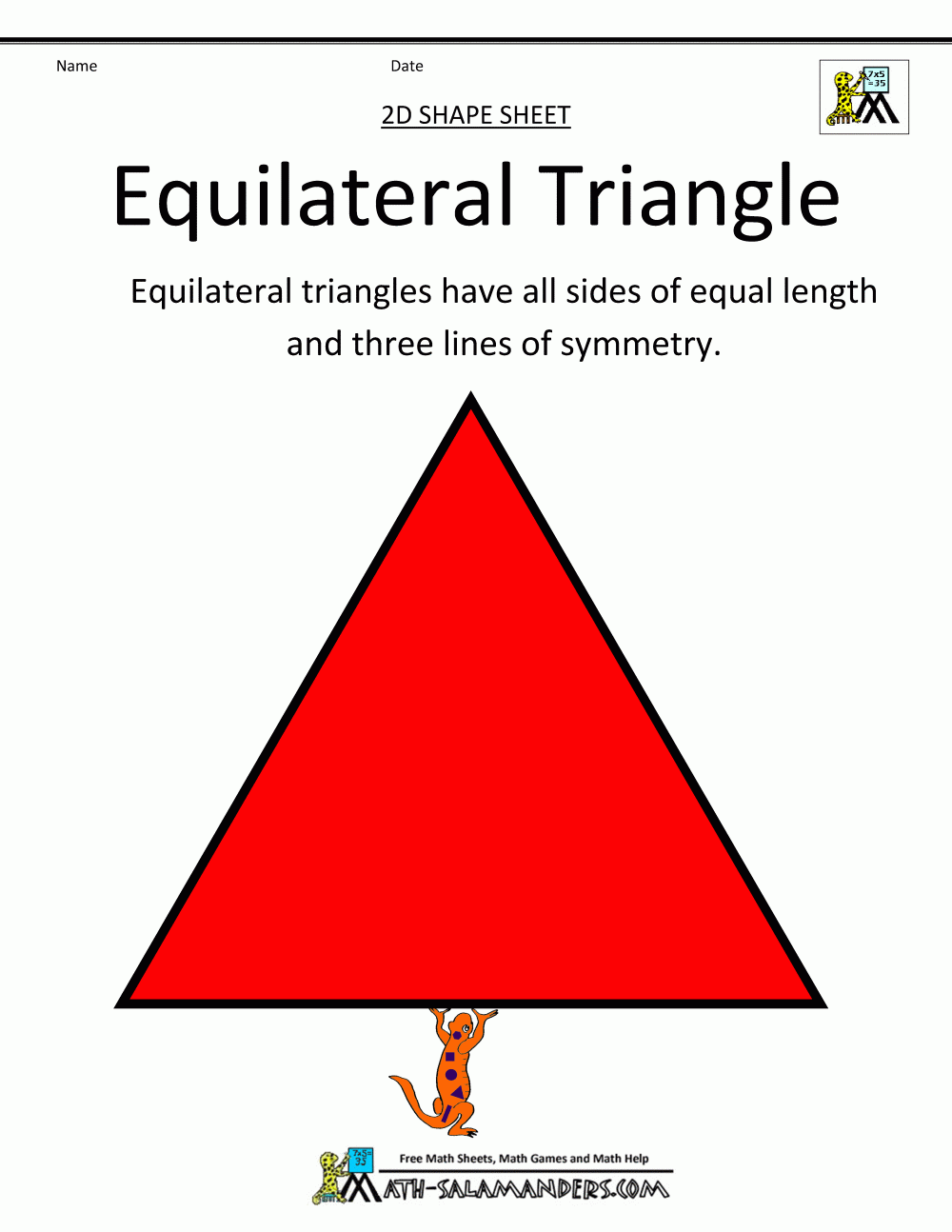 Preschool Printable Shapes Triangle