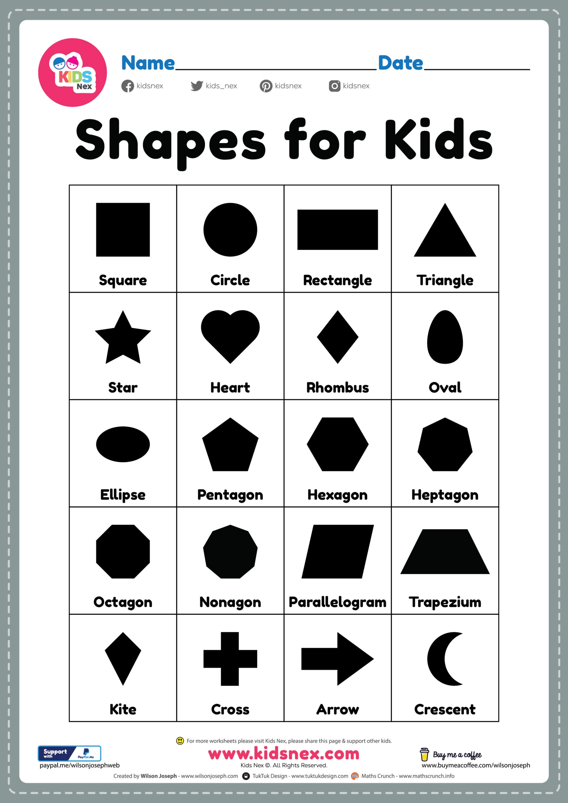 Shapes For Preschool Free Printable For Kindergarten Kids Shapes For Preschool Free Printable For Kindergarten Kids