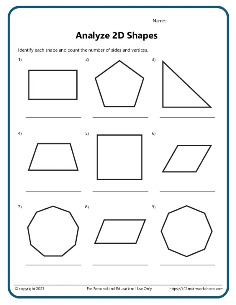Free Printable 6th Grade Geometry Worksheets