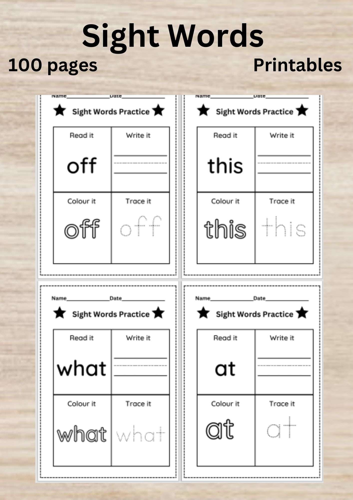 Free Printable Sight Word I Worksheet