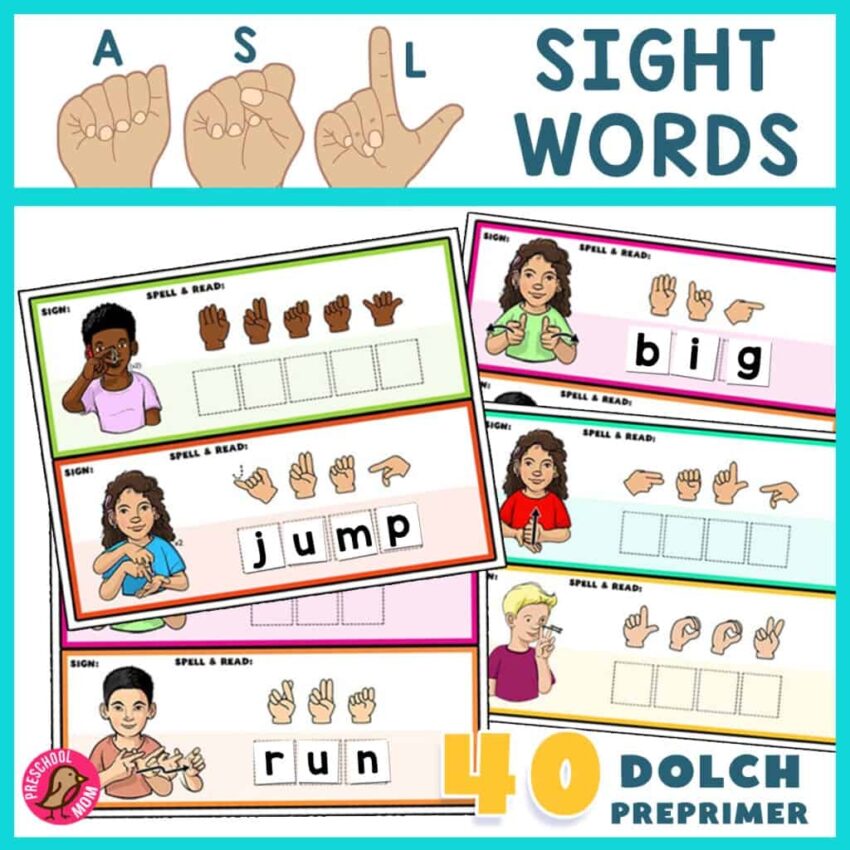 Sign Language Printables Preschool Mom