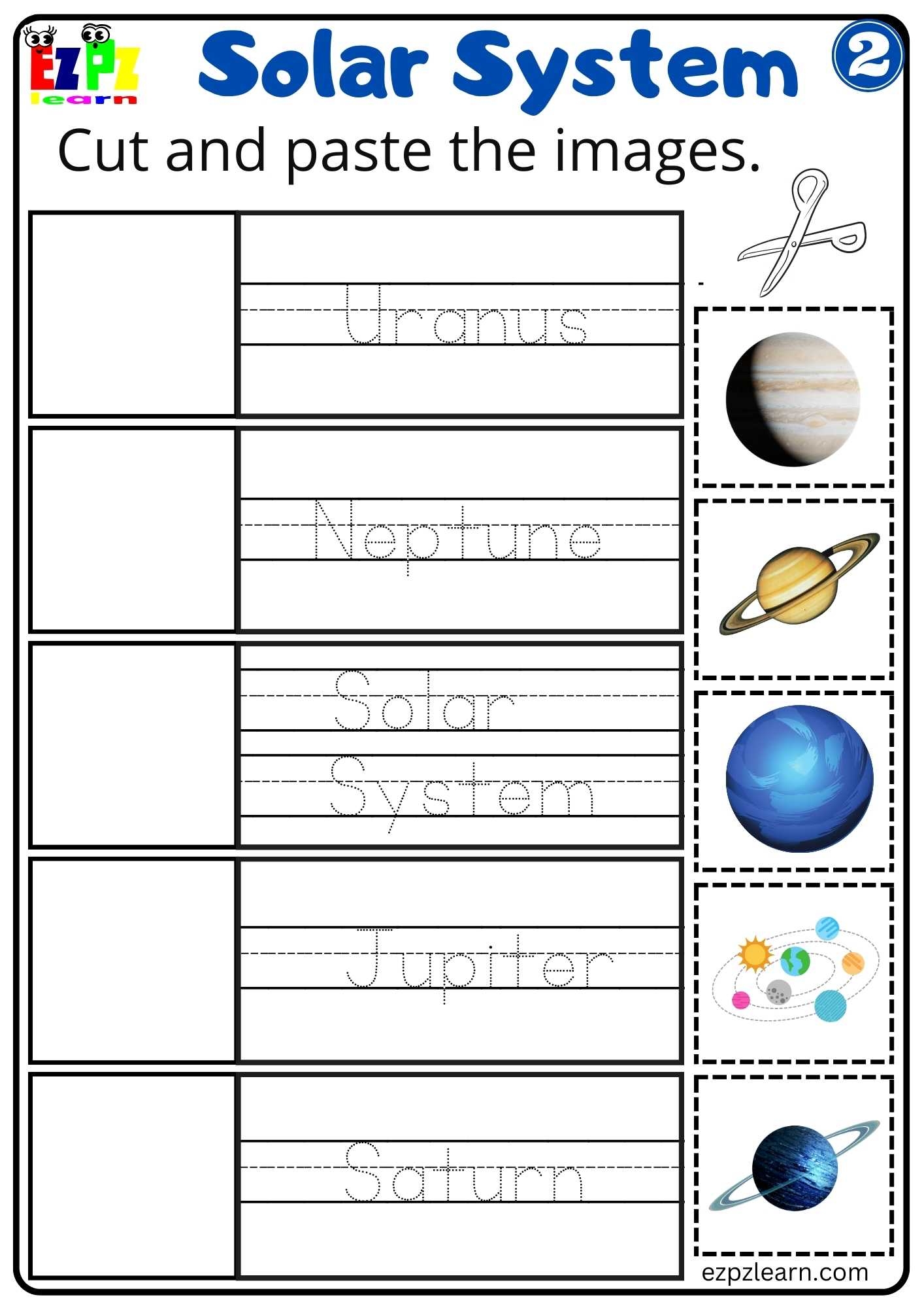Preschool Solar System Printable Games