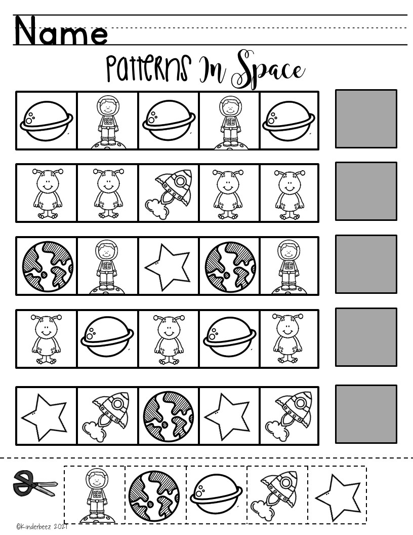 Space Themed Worksheets For Kinder Nonsense Words