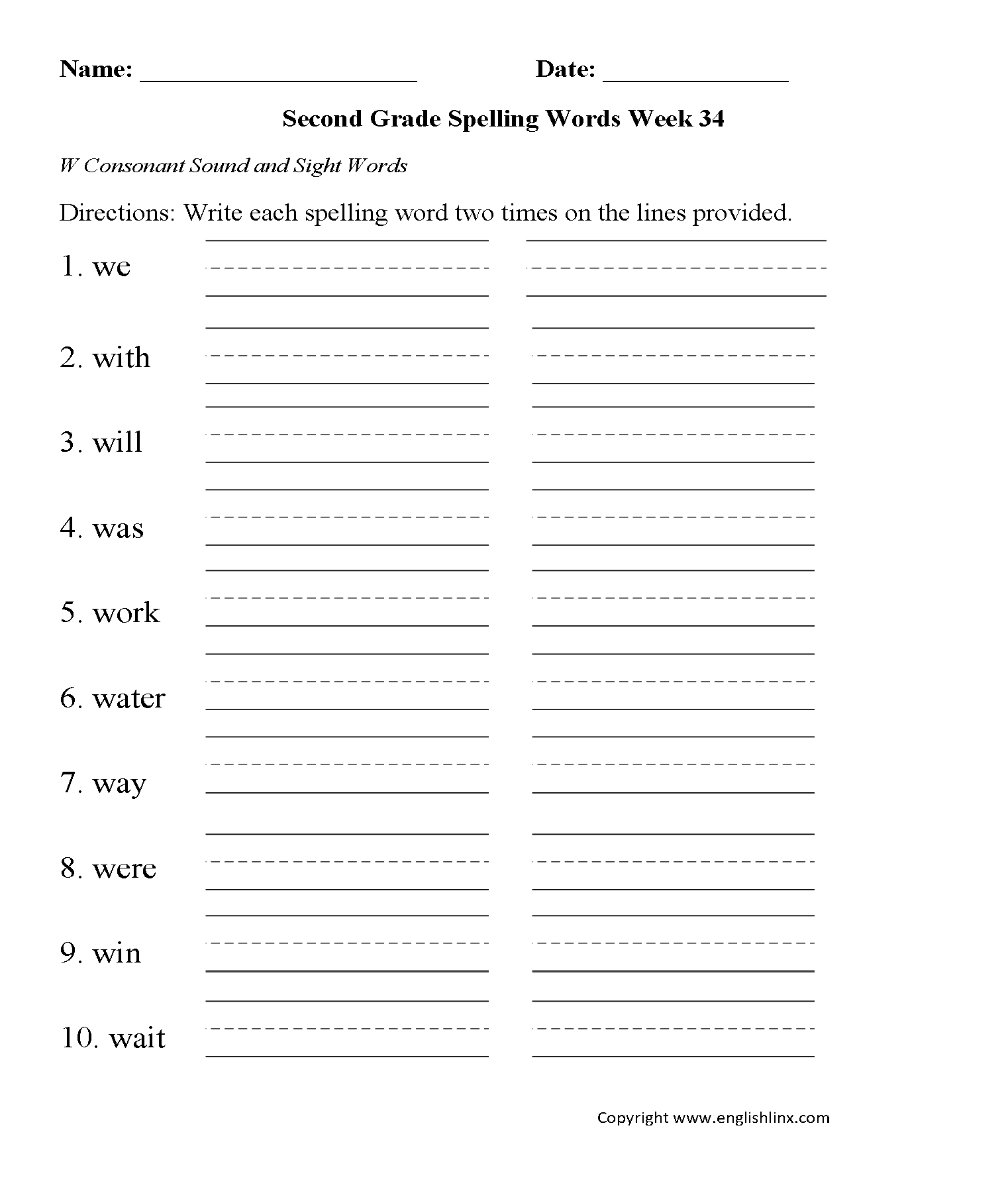 Free Printable English Spelling Worksheets Free Printable English Spelling Worksheets