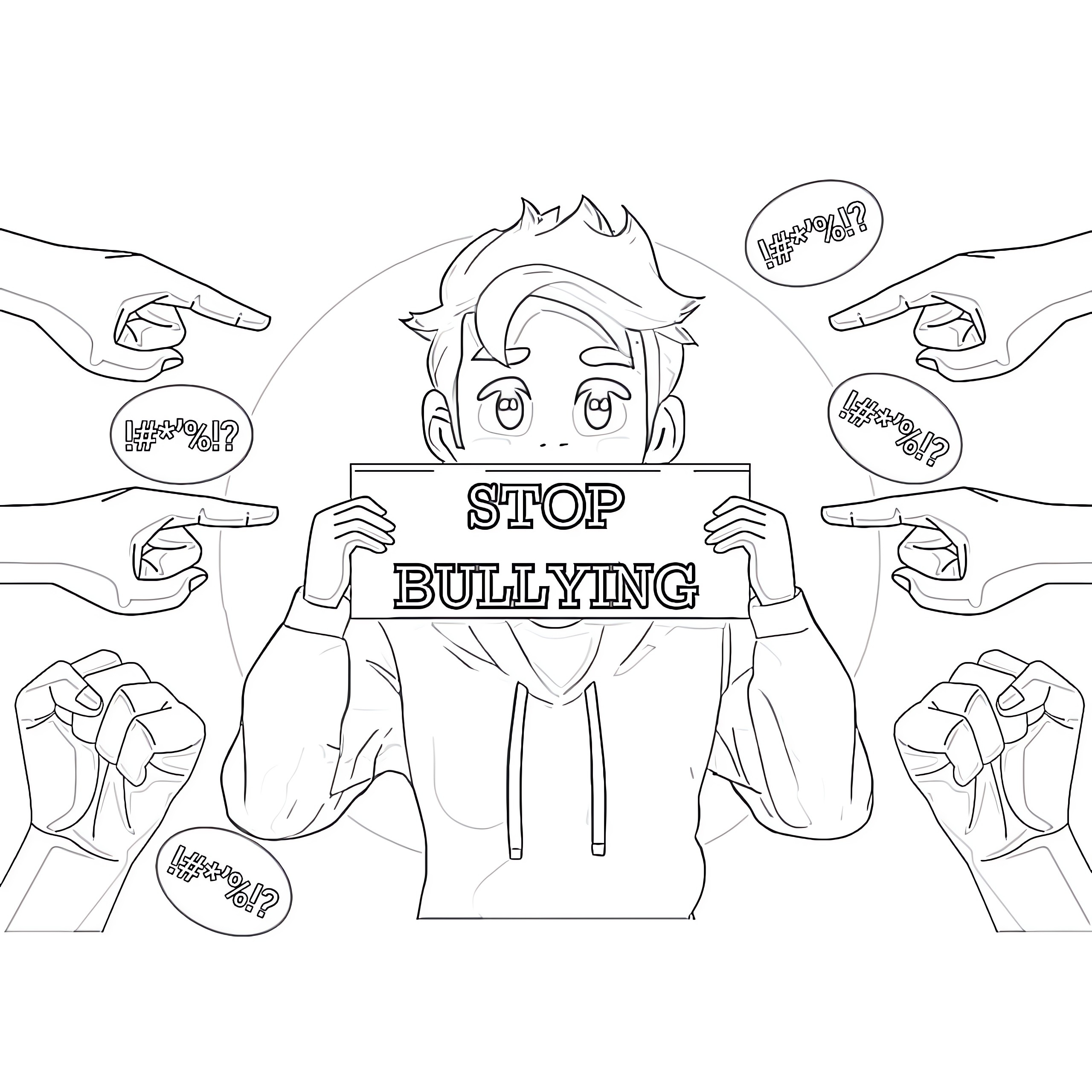 Stop Bullying Coloring Page Coloring Pages Mimi Panda