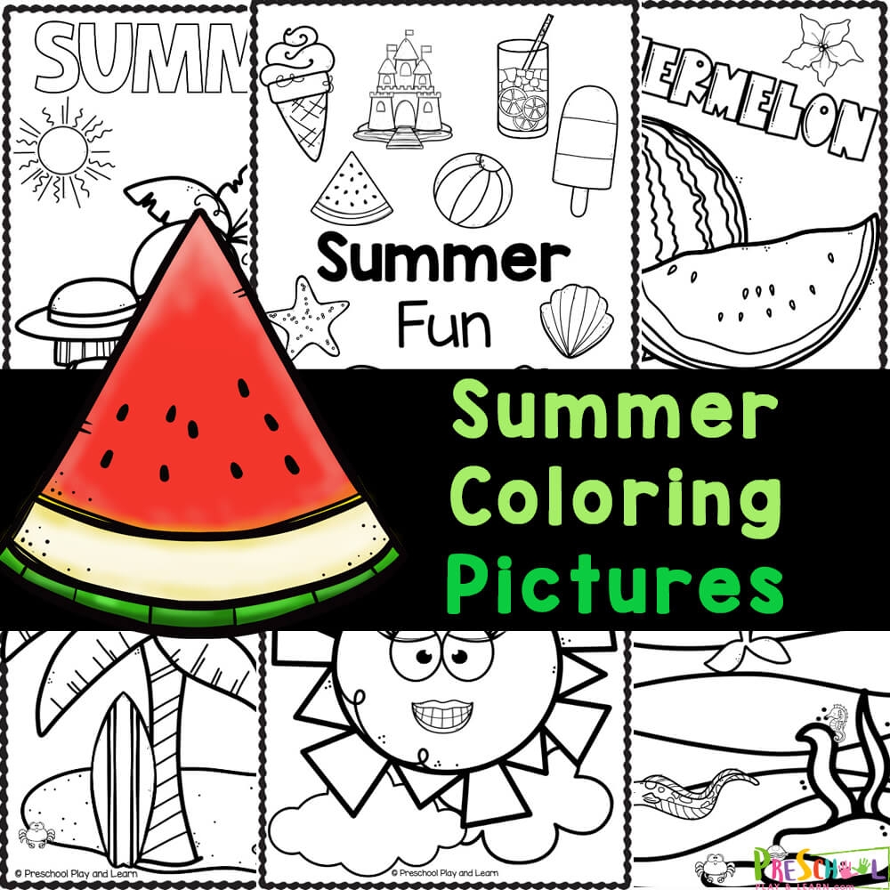 Preschool Summer Coloring Pages Free Printable
