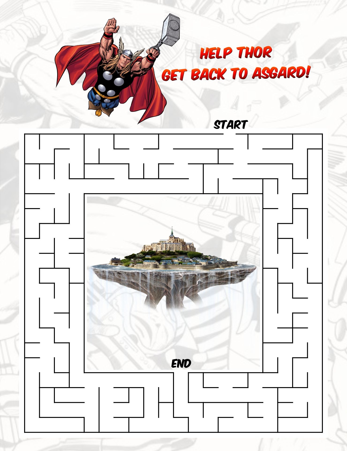 Superhero Maze Worksheet Superhero Maze Worksheet