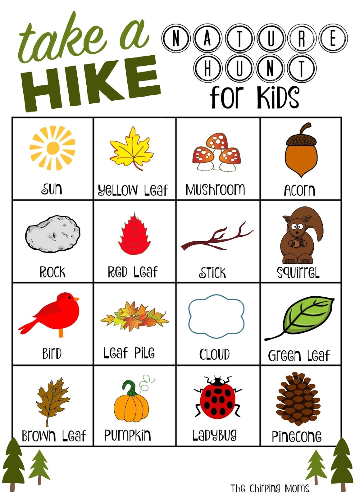 Free Printable Preschool Nature Scavenger Hunt