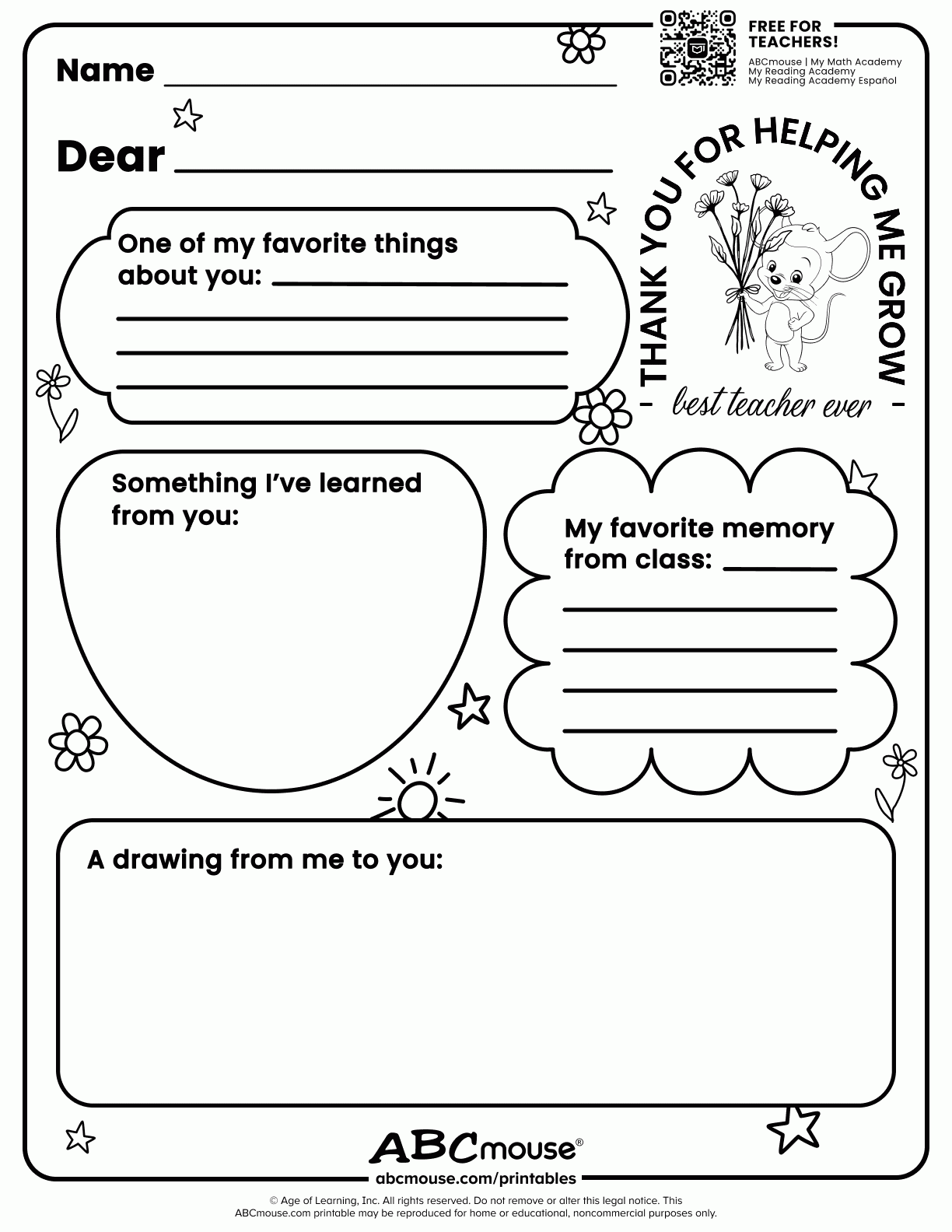 Teacher Free Printable Worksheets