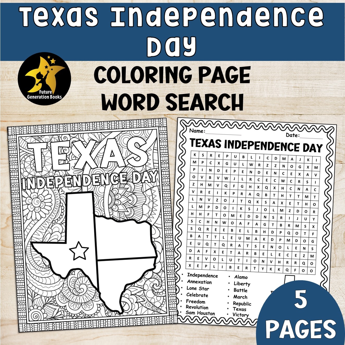 Texas Independence Day Activities 2nd Grade Word Search Coloring Page Worksheets