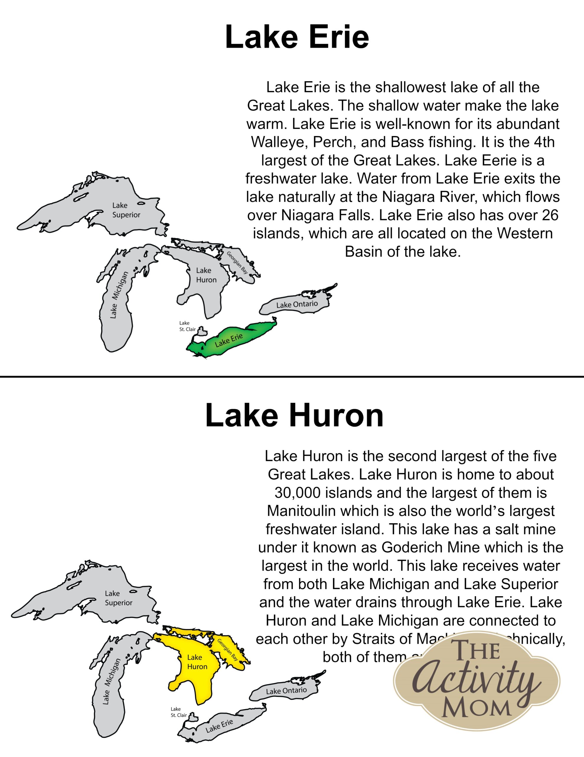 Lake Preschool Printable