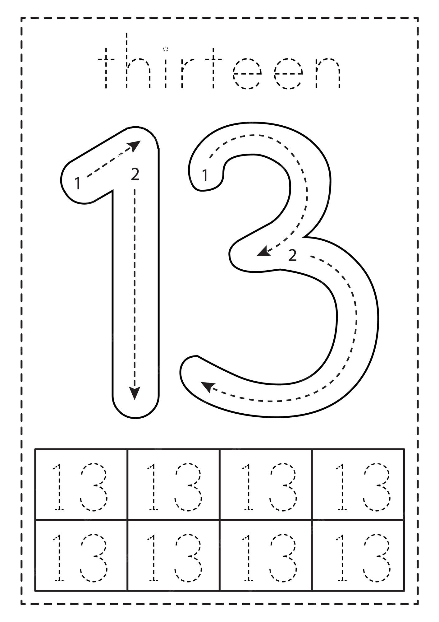 Tracing Numbers U0026 Counting 13 Worksheet For Kindergarten First Tracing Numbers U0026 Counting 13 Worksheet For Kindergarten First