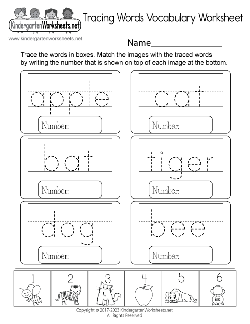 Tracing Words Vocabulary Worksheet Free Printable Digital U0026 PDF