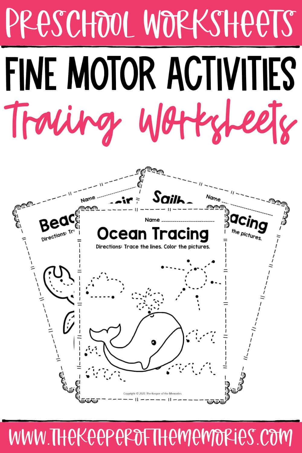 Printable Tracing Preschool Worksheets