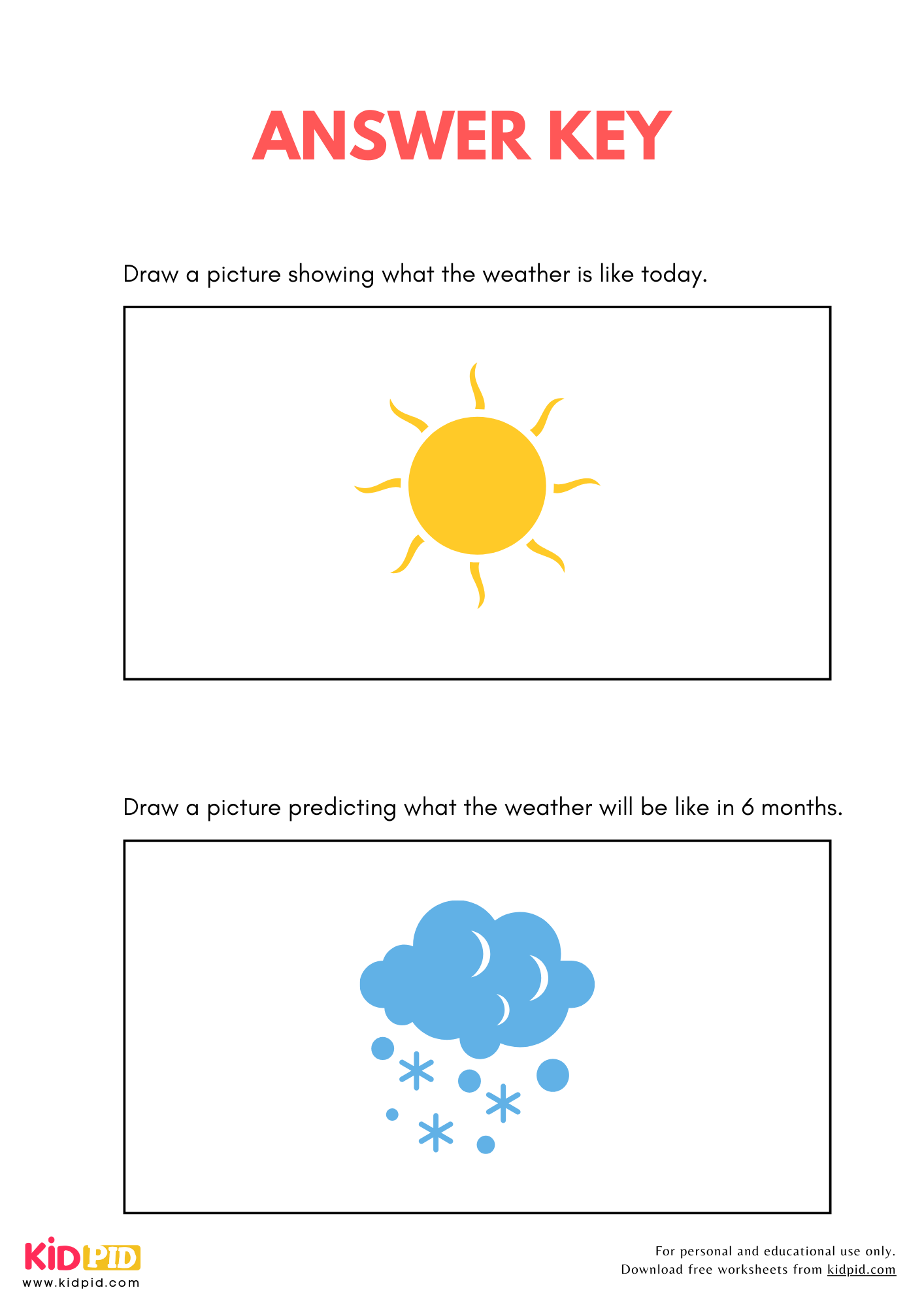 Weather Prediction Practice Worksheet For Kindergarten Kidpid