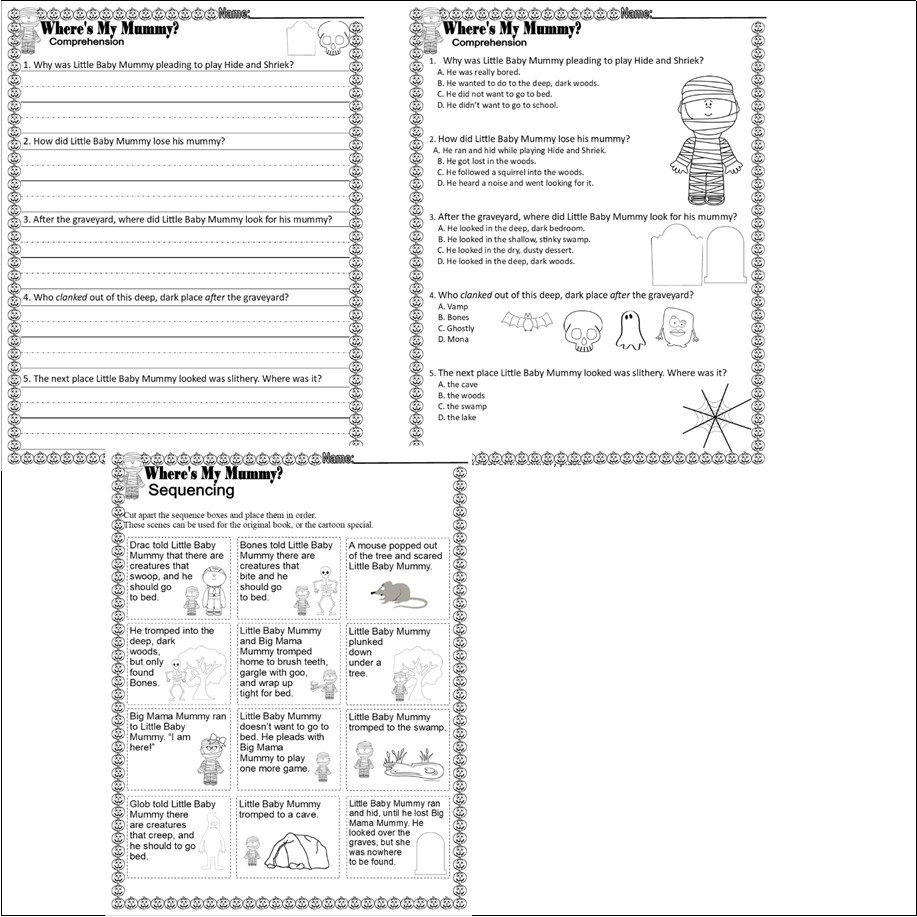 Mummy Reading Comprehension Worksheet