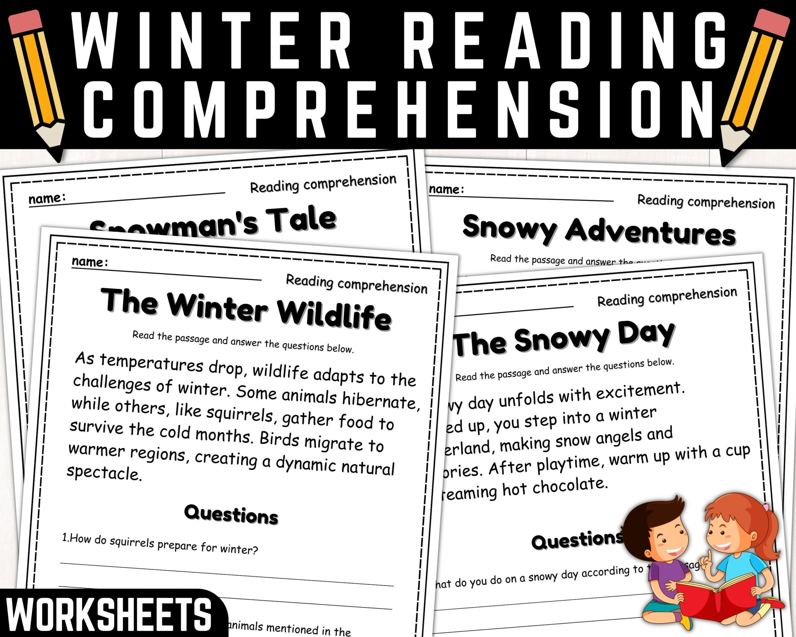 Reading Comprehension Passages Printable Worksheets