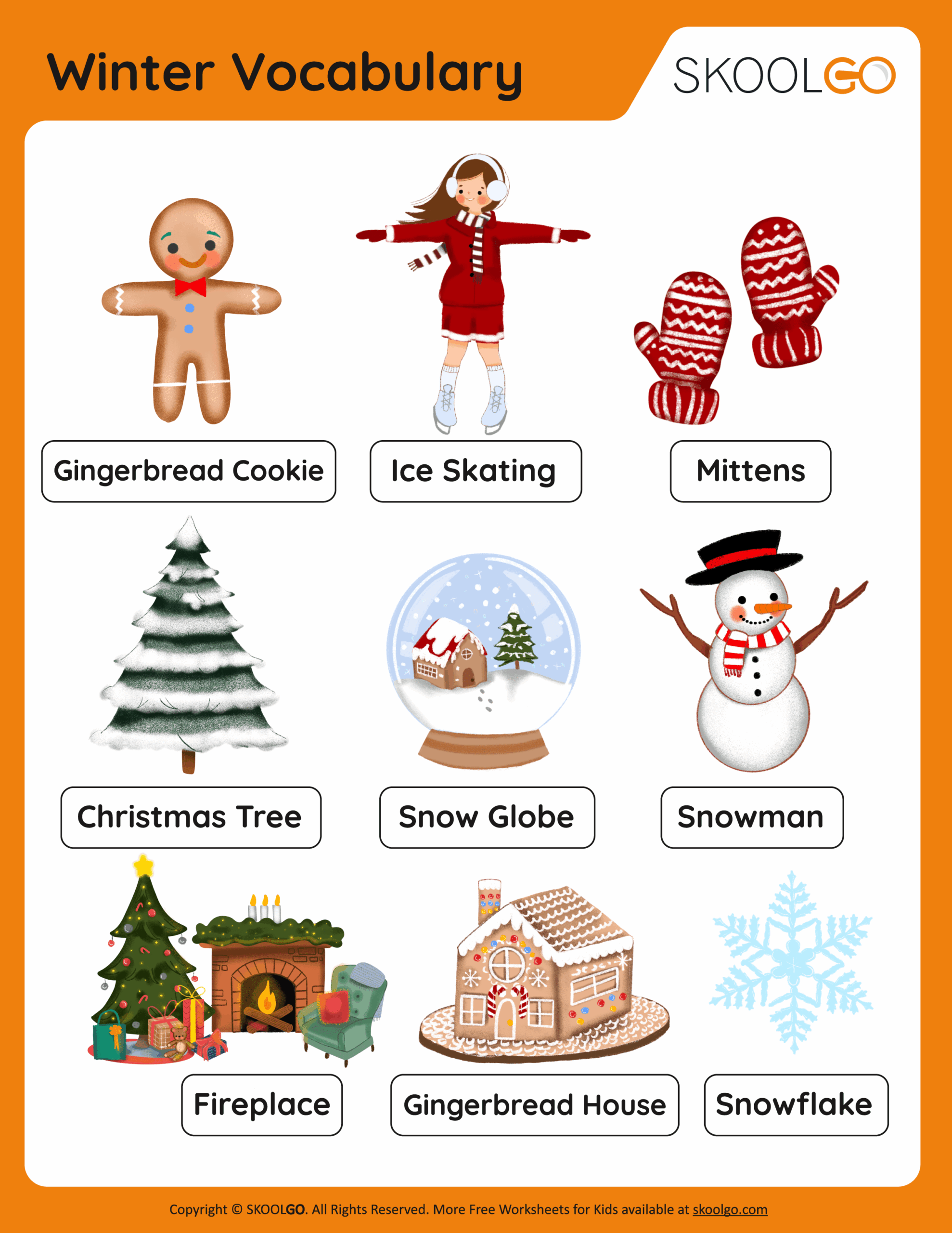 Winter Vocabulary Free Worksheet SKOOLGO