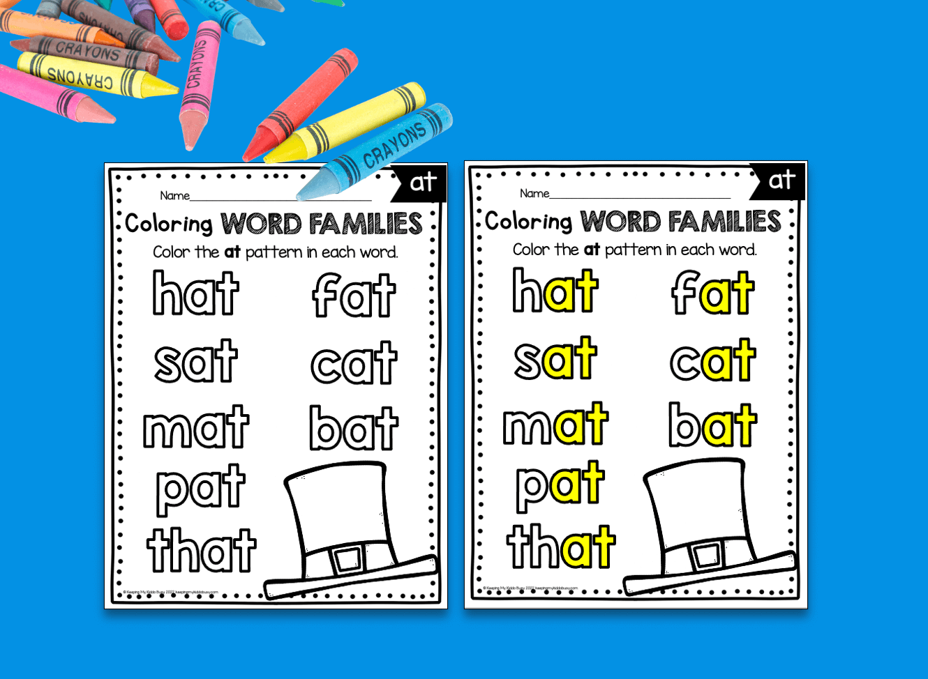 Free Kindergarten Word Patterns Worksheet