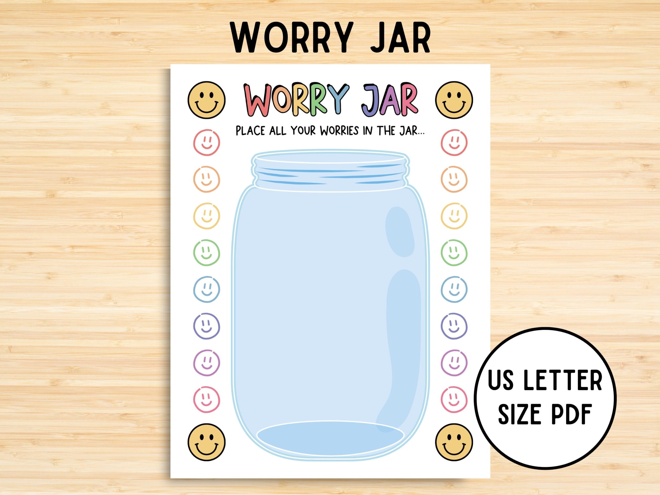 Free Printable Worry Jar Worksheet