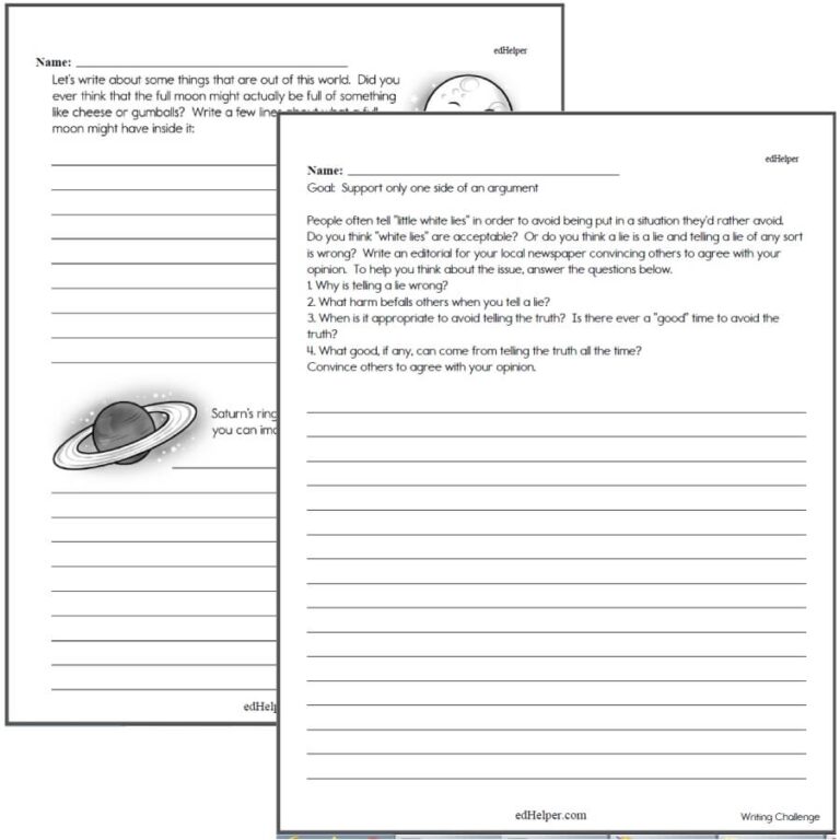 Writing Worksheets For Creative Kids Free PDF Printables 