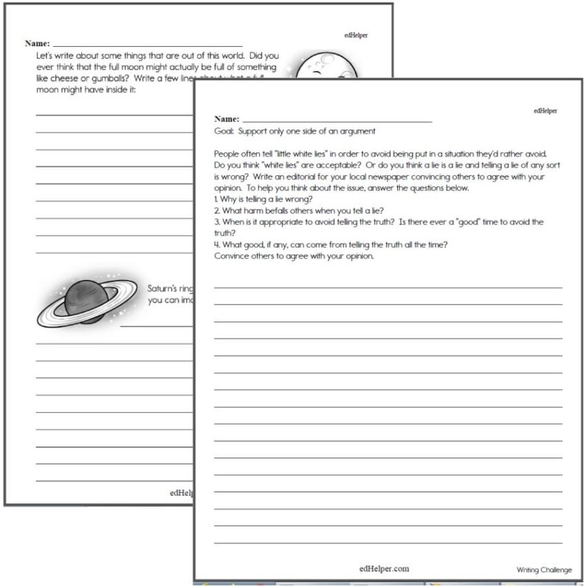 Writing Worksheets For Creative Kids Free PDF Printables