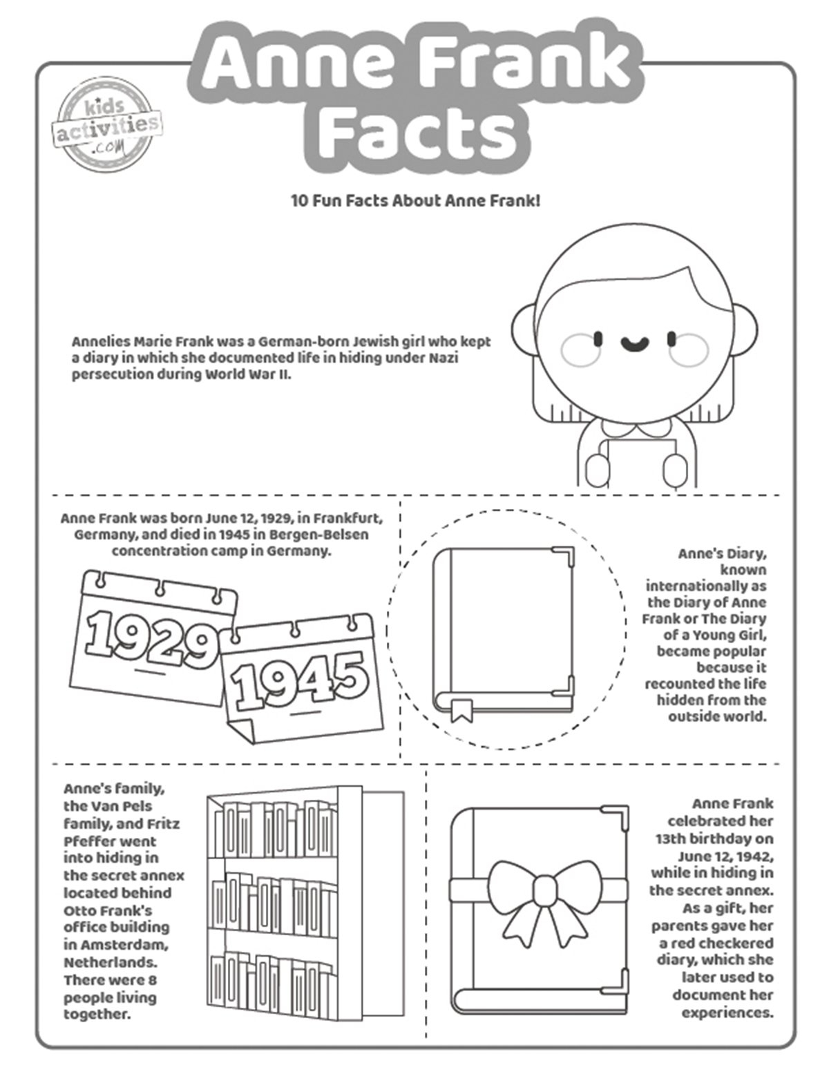 10 Anne Frank Facts For Kids And Adults Kids Activities Blog