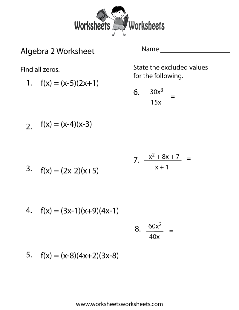 Free Printable Simple Algebra Worksheets