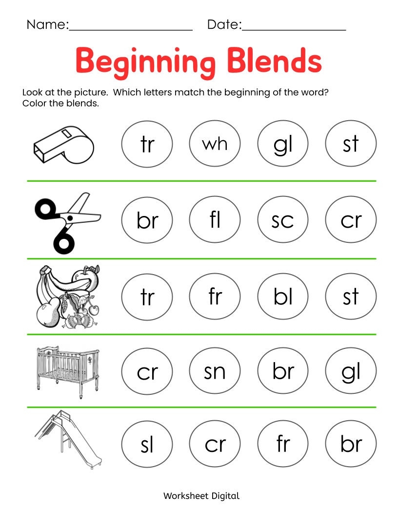 10 Printable Beginning Blends Worksheets For Kindergarten Preschool Homeschool Educational Printables Homework Worksheets Blend Sounds Etsy New Zealand 10 Printable Beginning Blends Worksheets For Kindergarten Preschool Homeschool Educational Printables Homework Worksheets Blend Sounds Etsy New Zealand
