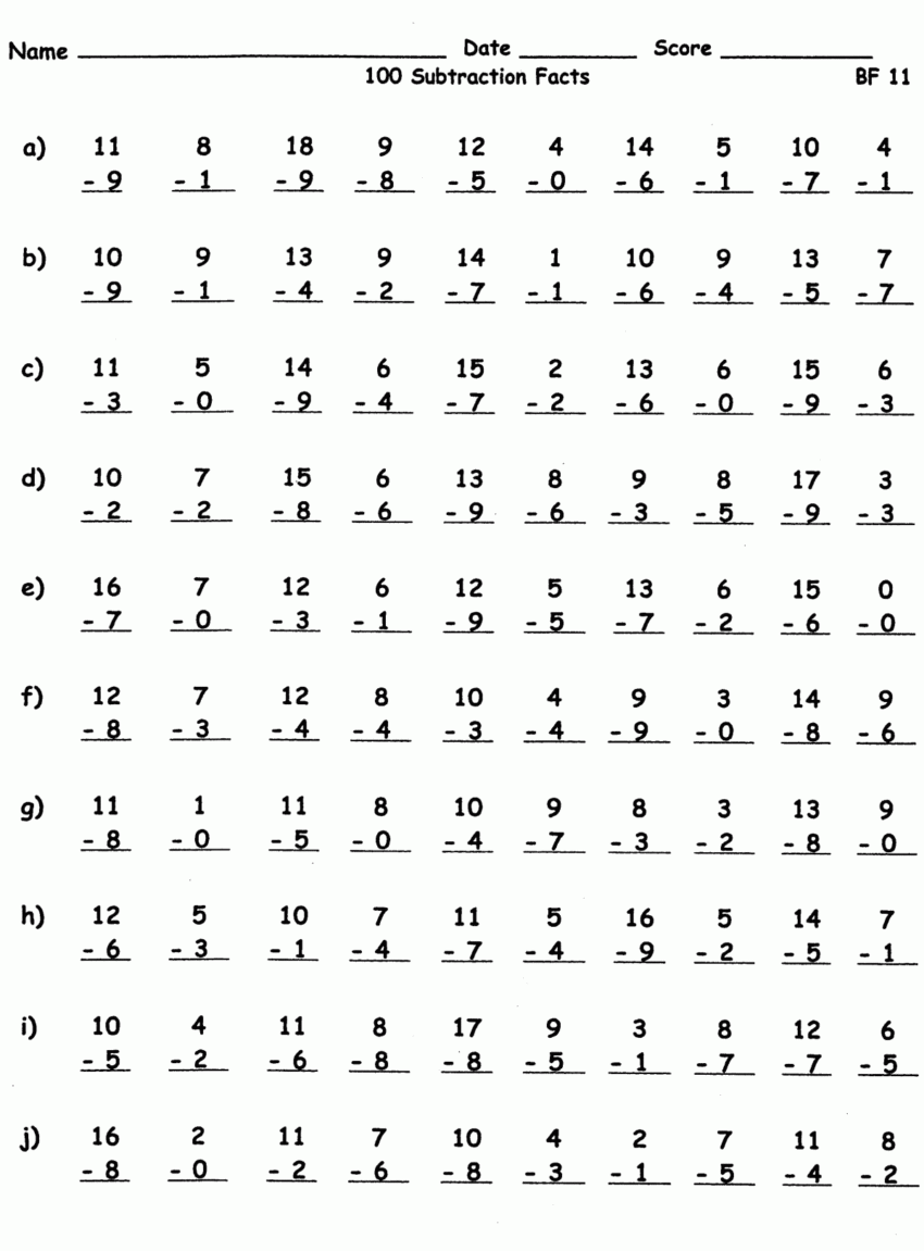 100 Problem Math Worksheets Worksheets Library