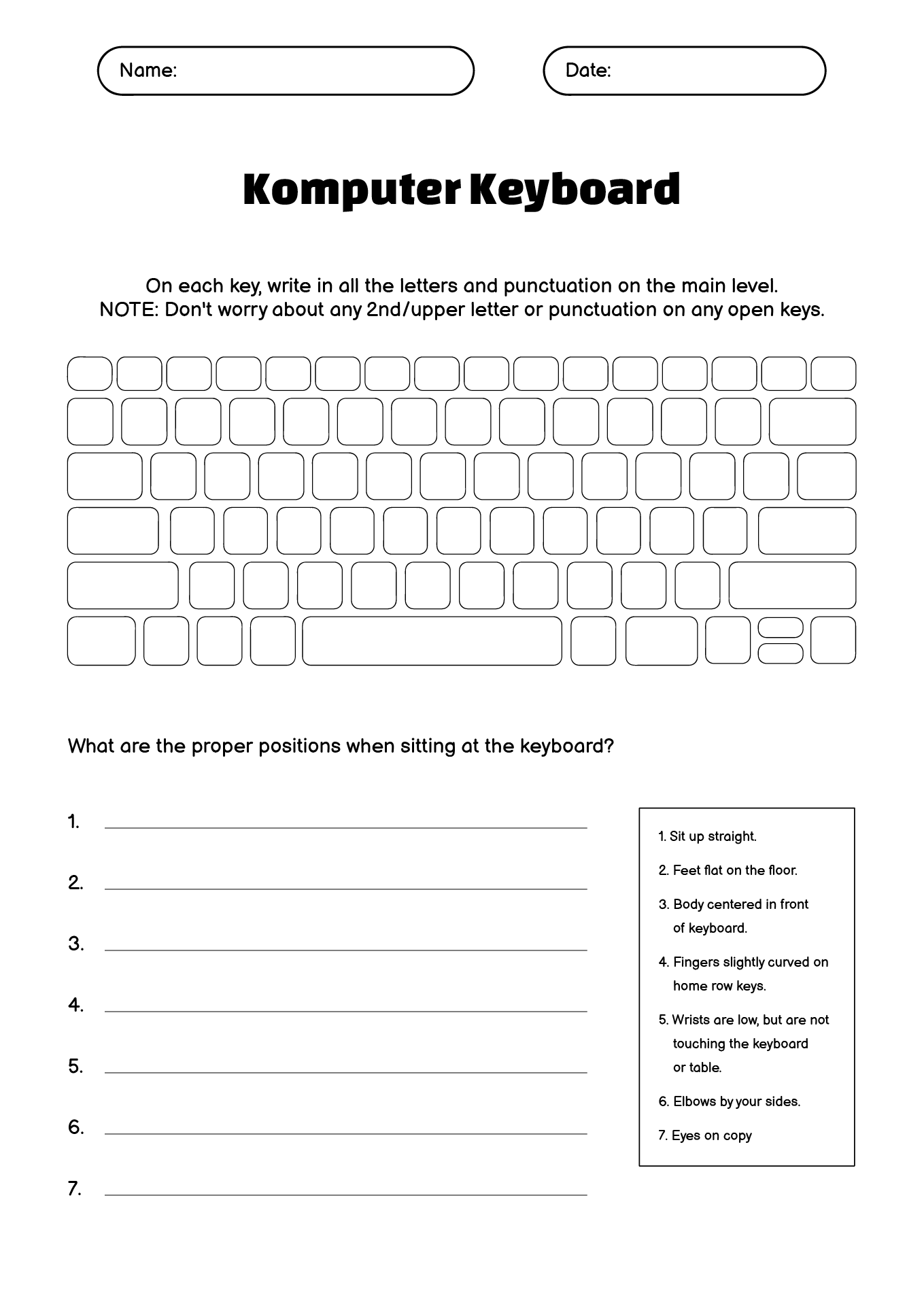 Printable Computer Worksheets For Grade 2