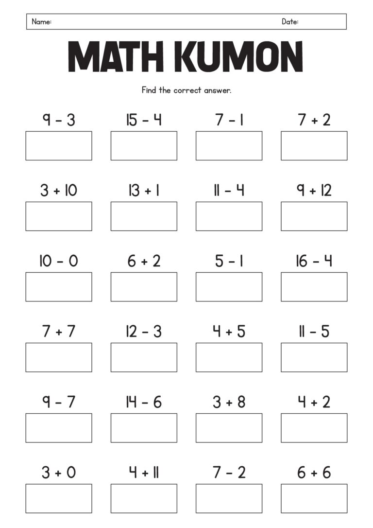 12 First Grade Kumon Worksheets Free PDF At Worksheeto