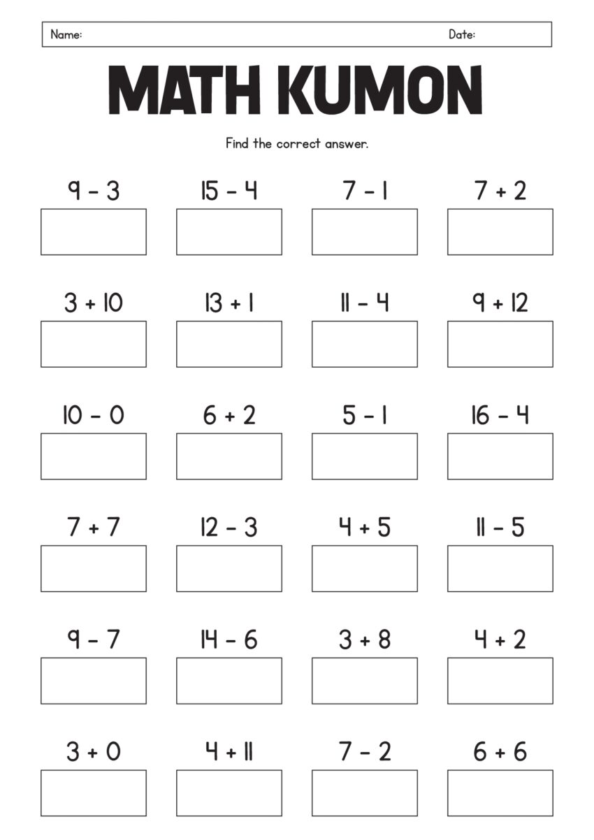 12 First Grade Kumon Worksheets Free PDF At Worksheeto